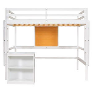 Bellemave Full Size Loft Bed Kids Bed with Desk and Tablet Wooden bed Frame