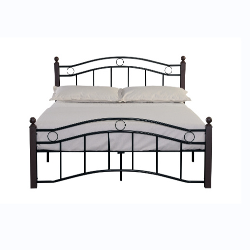 Classic black hotel couple platform bed master bedroom double bed all metal bed frame