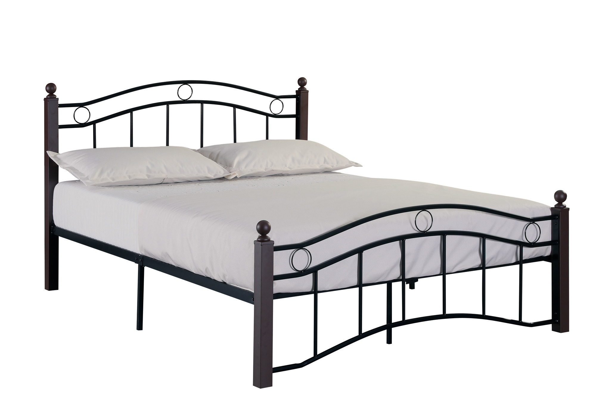 Classic black hotel couple platform bed master bedroom double bed all metal bed frame