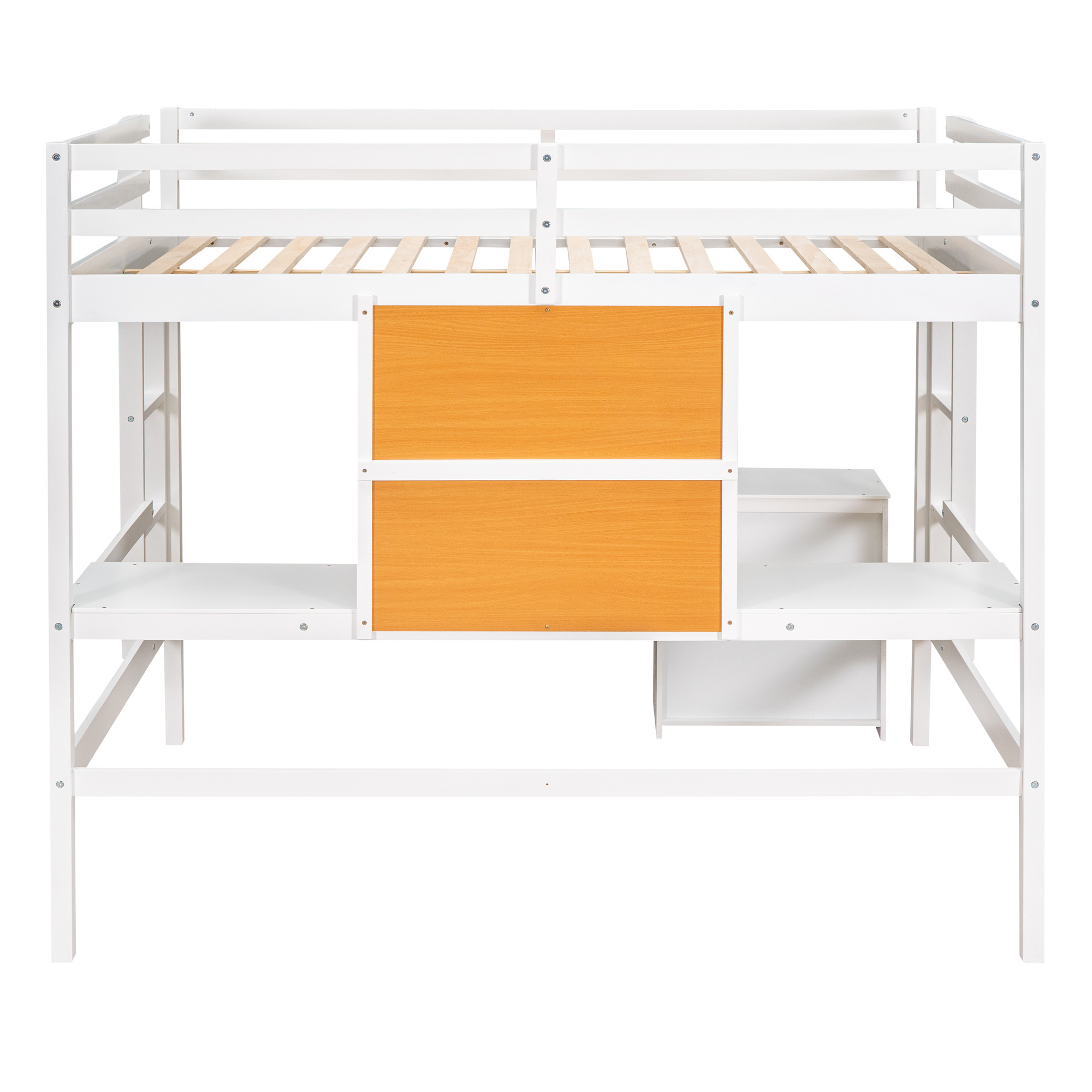 Bellemave Full Size Loft Bed Kids Bed with Desk and Tablet Wooden bed Frame