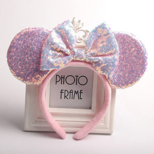 Mouse Ears Bow Headbands Princess Rapunzel Minnie Ears Headband Cosplay Costume for Women Girls