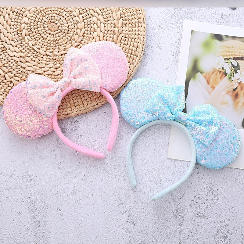 Mouse Ears Bow Headbands Princess Rapunzel Minnie Ears Headband Cosplay Costume for Women Girls