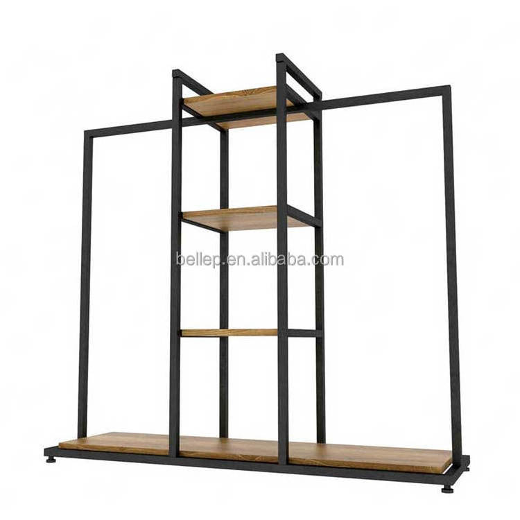 Custom Boutique Furniture Cloth Display Stands Retail Shop Fittings Metal Clothing Store Display Rack For Boutique