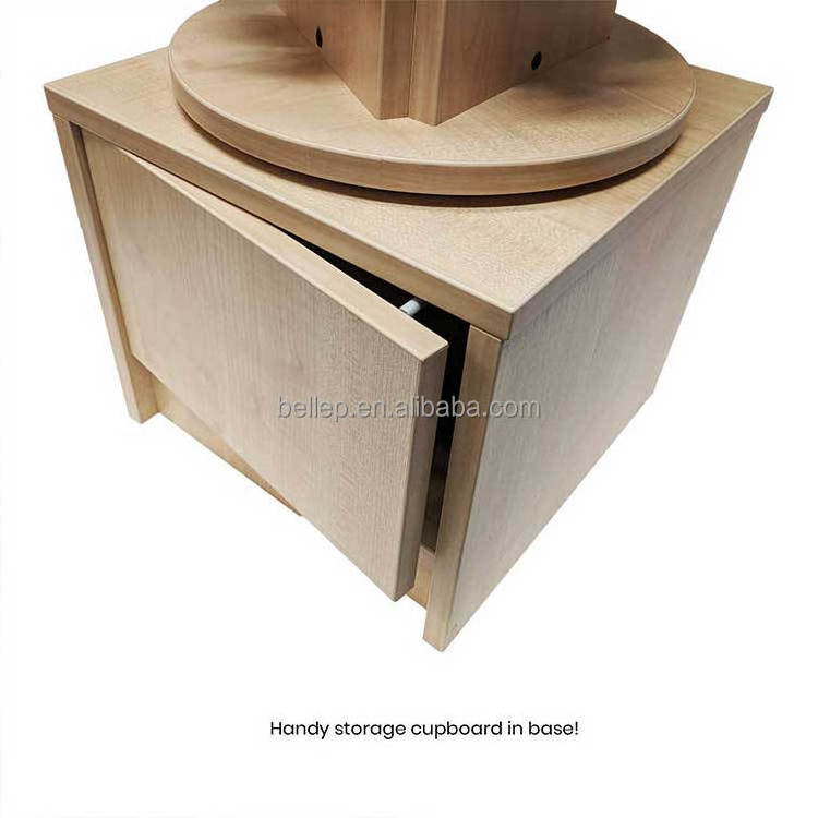 Modern POP Jewelry Shop Floor Wood Display Rack 360 Rotating Jewellery Display Stand For Shop