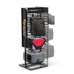 POP Display Rack Manufacturer Fashion Shop Metal Display Rack Retail Store School Bag Backpack Notebook Bag Display Stand