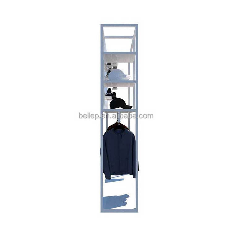 Multipurpose White Metal Display Rack Shoe Shelf Clothes Rack For Clothing Store