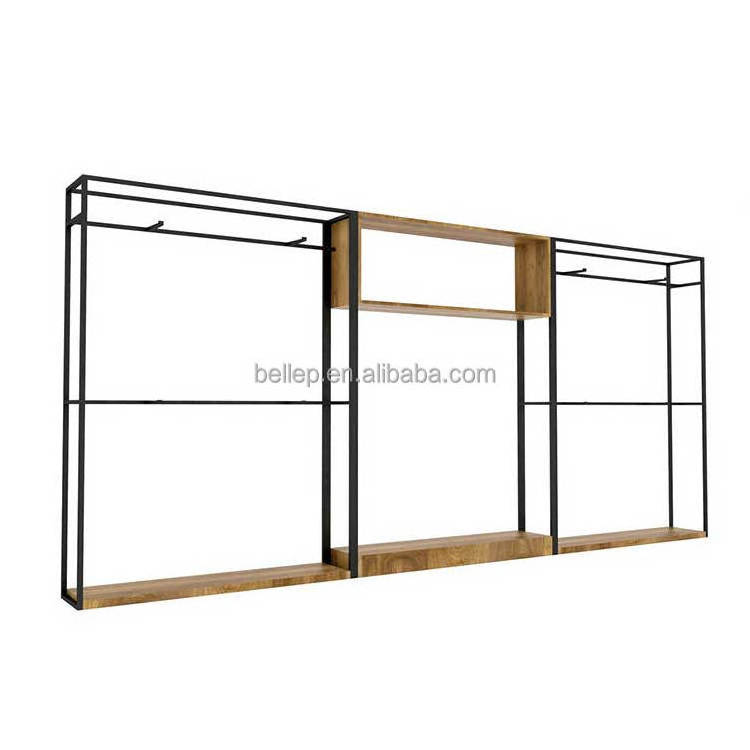 Custom Boutique Furniture Cloth Display Stands Retail Shop Fittings Metal Clothing Store Display Rack For Boutique