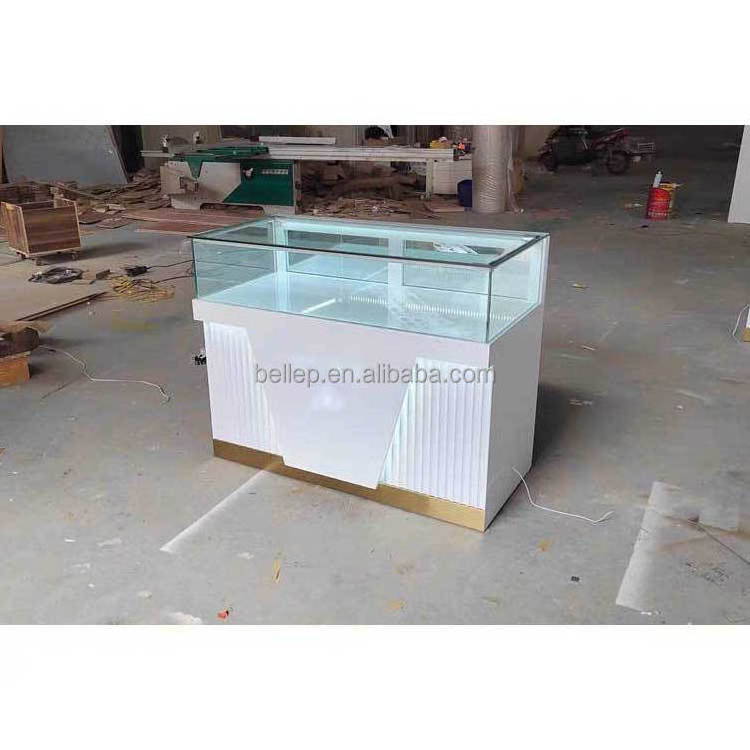 Modern Shopping Mall Jewelry Kiosk Glass Jewellery Cabinet Jewelry Display Showcase