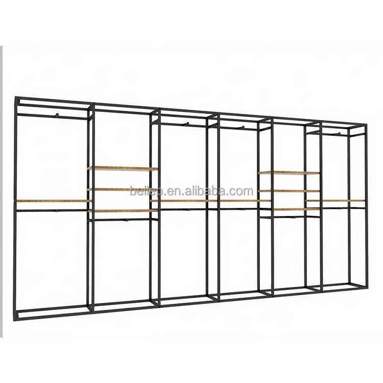 Custom Boutique Furniture Cloth Display Stands Retail Shop Fittings Metal Clothing Store Display Rack For Boutique