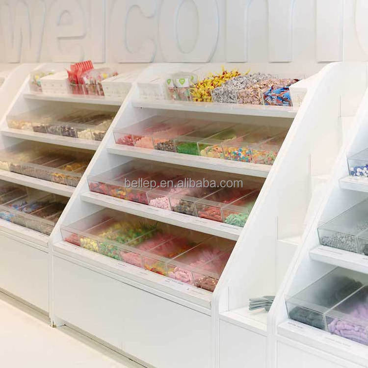 Sweet Shop Furniture Pick And Mix Dispenser Acrylic Bin Stand Bulk Candy Display Rack