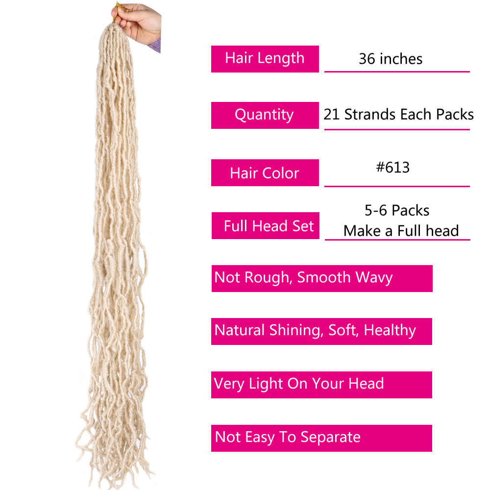 Hot sell Hot Sale  Dread Locs Crochet Braids 36 inch soft faux locs hair