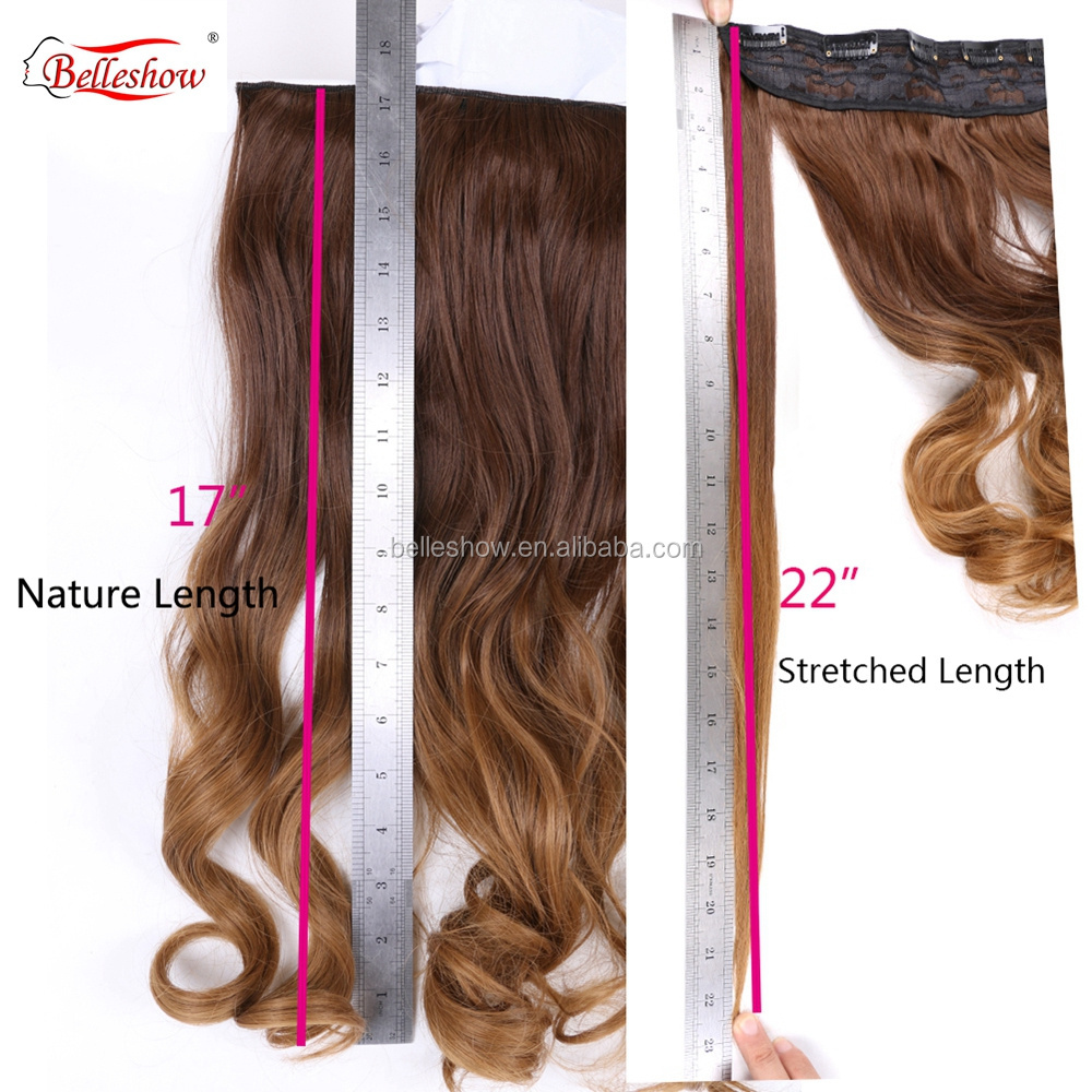 Hot sell  Hot Selling Ombre Full Head Curly Wave Clips in on Synthetic Hair Extensions Hair pieces for Beauty Women