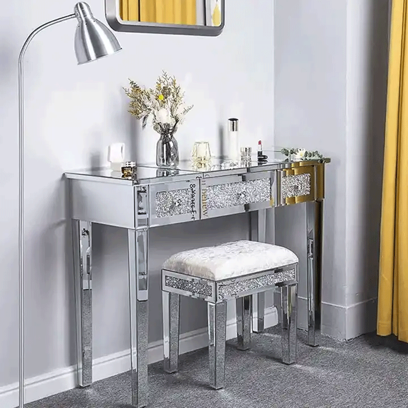 Belleworks Furniture Bedroom Dresser Make Up Vanity Makeup Dressing Table With Lighted Mirror Mirrored Vanity Table Mirror Dress