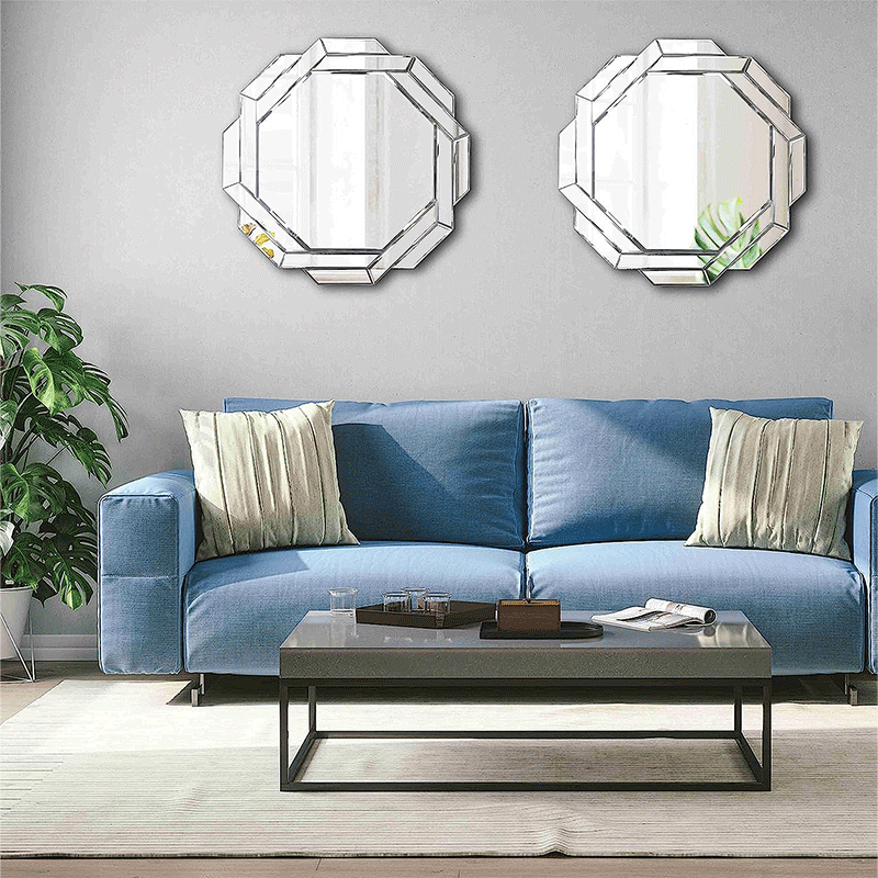 Modern Style Hanger Living Room Wall Decor Furniture Glass Wall Mirror For Living Room Round Mirrors Modern Mirrors