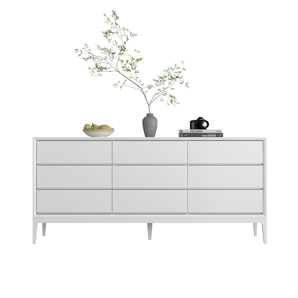 Nordic Modern White Entrance Cabinets 9 Drawers Sideboard Dresser Wood Chest of 6 Drawers