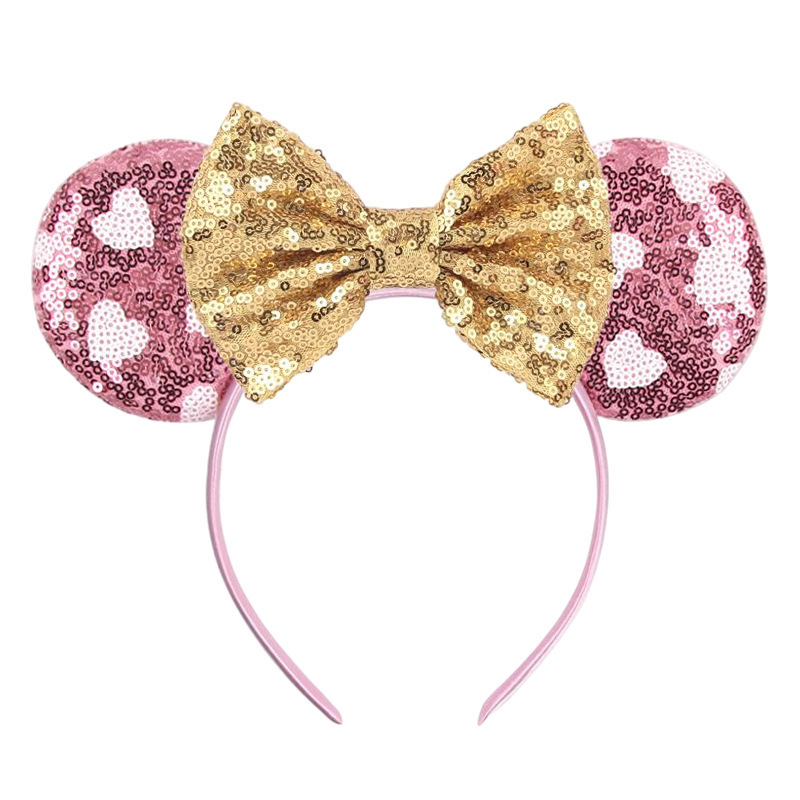 BELLEWORLD 21colors Full Sequins Mouse Ears Headband butterfly bow hairbands for Kids princess of Cosplay Party Hair Accessories