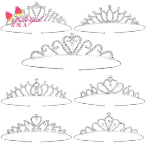 BELLEWORLD Wholesale Bridal Wedding Rhinestone Crowns And Cheap Price Crystal Metal Crown Tiaras corona princess crown for girls