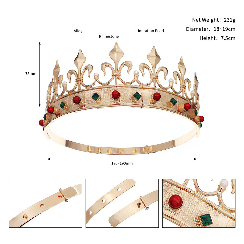 BELLEWORLD mahkota corona king and queen chair with crown All Saints' Day metal rhinestone crystal king crown men