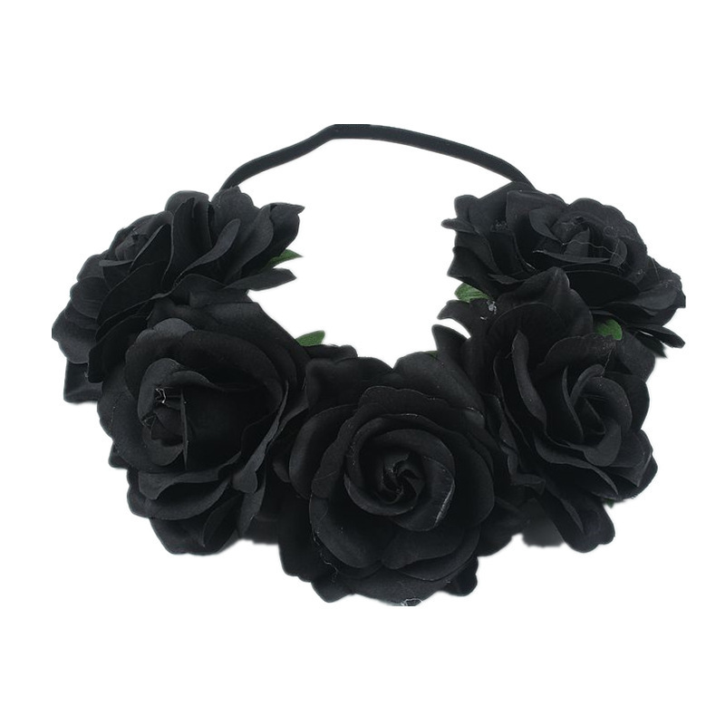 BELLEWORLD CUSTOM Handmade Floral Crown Rose Flower Headband Hair Garland Wedding Headpiece