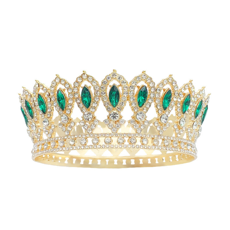 BELLEWORLD factory hot selling full round pageant crowns coronas y tiaras blonde Princess Royal Bride large pageant crowns