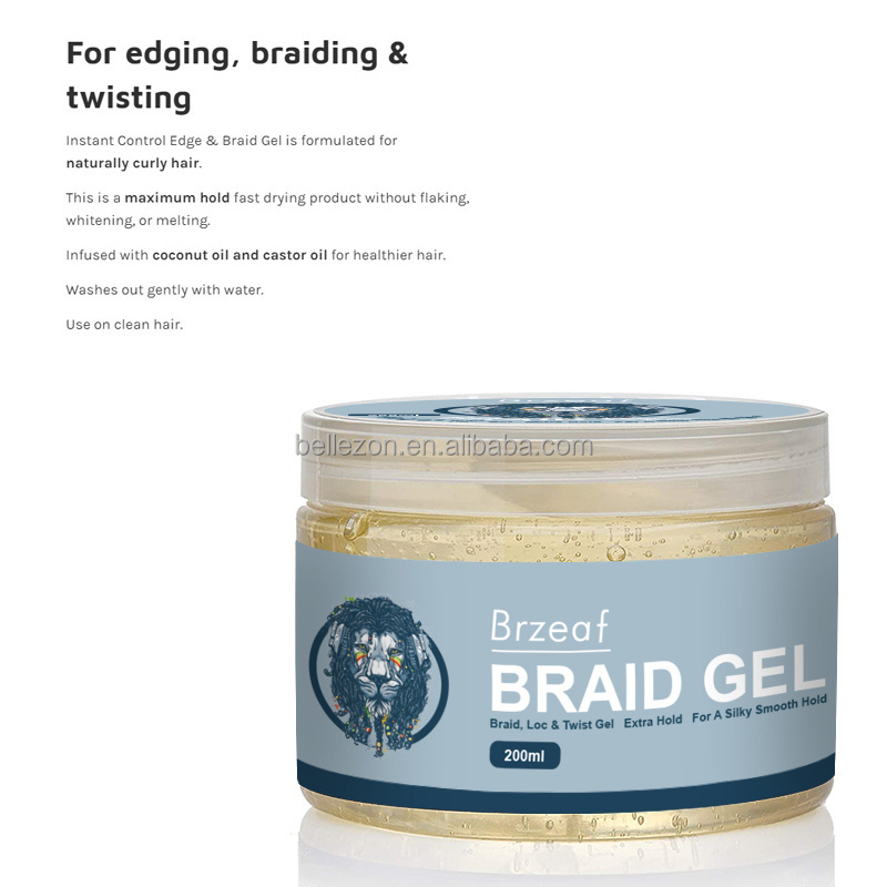 Private Label  African Hair Care Hair Braiding Gel Boosting Shine for Longer-Lasting Extra Hold Styles