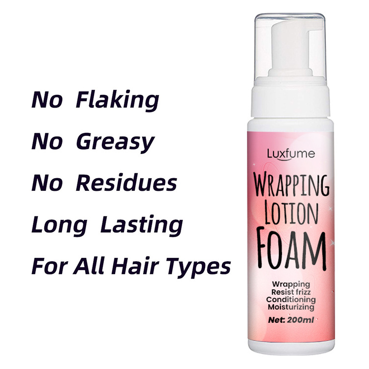 Luxfume Wholesale Frizz Control Hair Products Foam Wrap Lotion Curl Hair Mousse Styling Foam For Waves