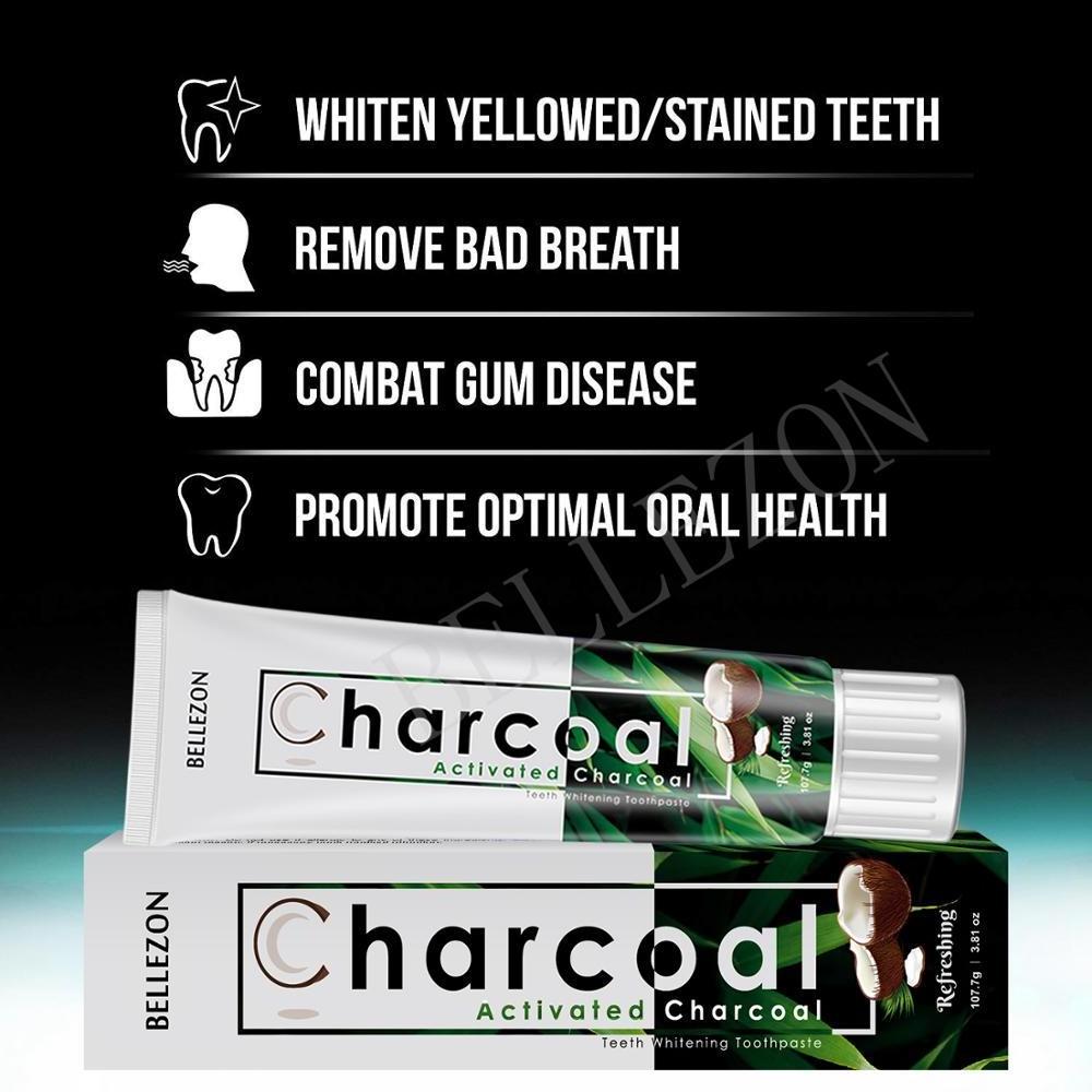 Luxfume Private Label Organic Herbal Whitening Activated Coconut Shell Charcoal Toothpaste