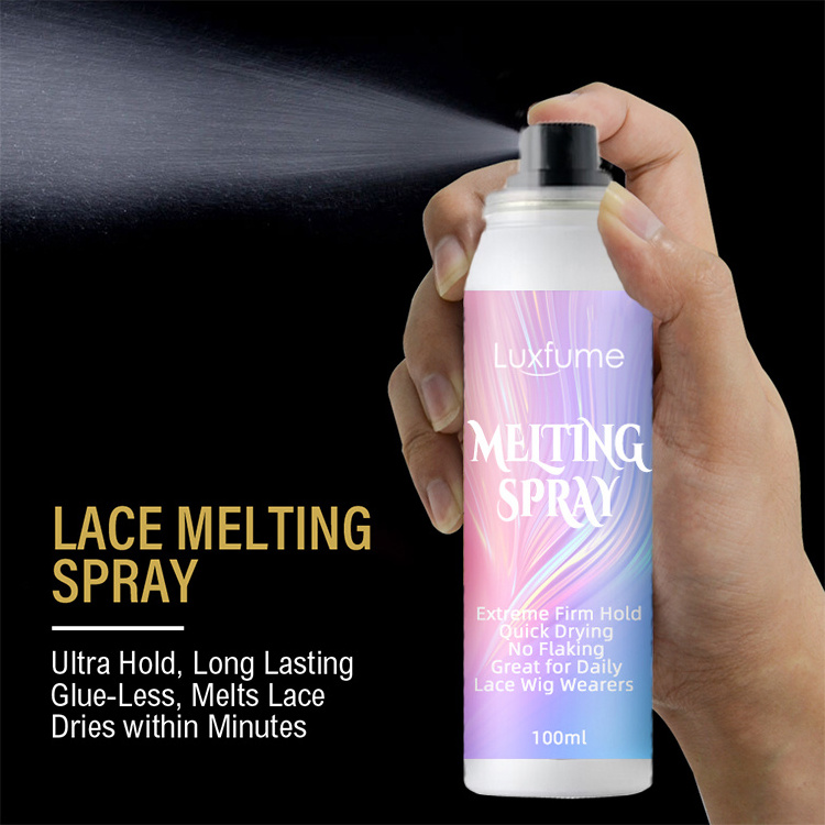 Lace Melting Spray Aerosol Wig Adhesive Private Label Ultra Hold Quick Drying Glueless Hair Melting Spray