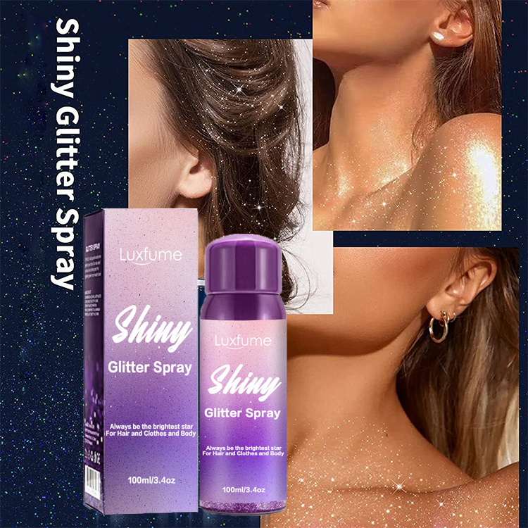 Hair Glitter Spray Private Label Hair And Body Highlighter Shimmer Glitter Spray