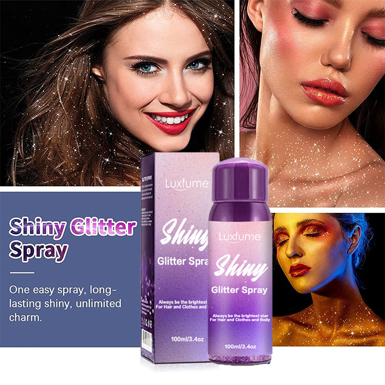 Hair Glitter Spray Private Label Hair And Body Highlighter Shimmer Glitter Spray