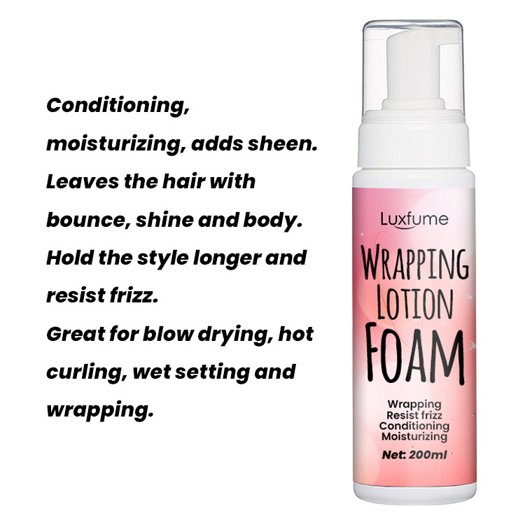 Luxfume Wholesale Frizz Control Hair Products Foam Wrap Lotion Curl Hair Mousse Styling Foam For Waves