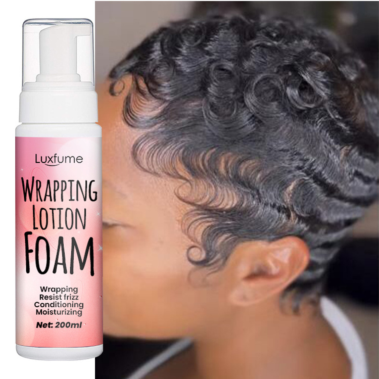 Luxfume Wholesale Frizz Control Hair Products Foam Wrap Lotion Curl Hair Mousse Styling Foam For Waves