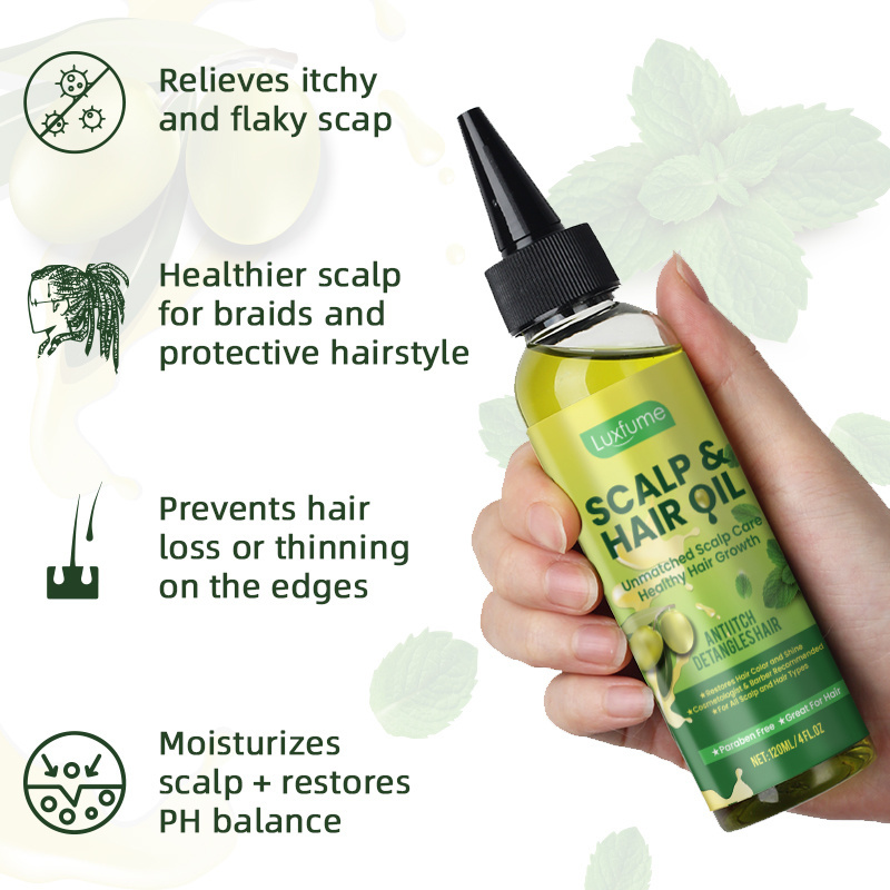 Bellezon Olive Oil Mint Hair Scalp Oil Private Label Nourishing Hair Root Regeneration Hair Growth Scalp Massage Oil