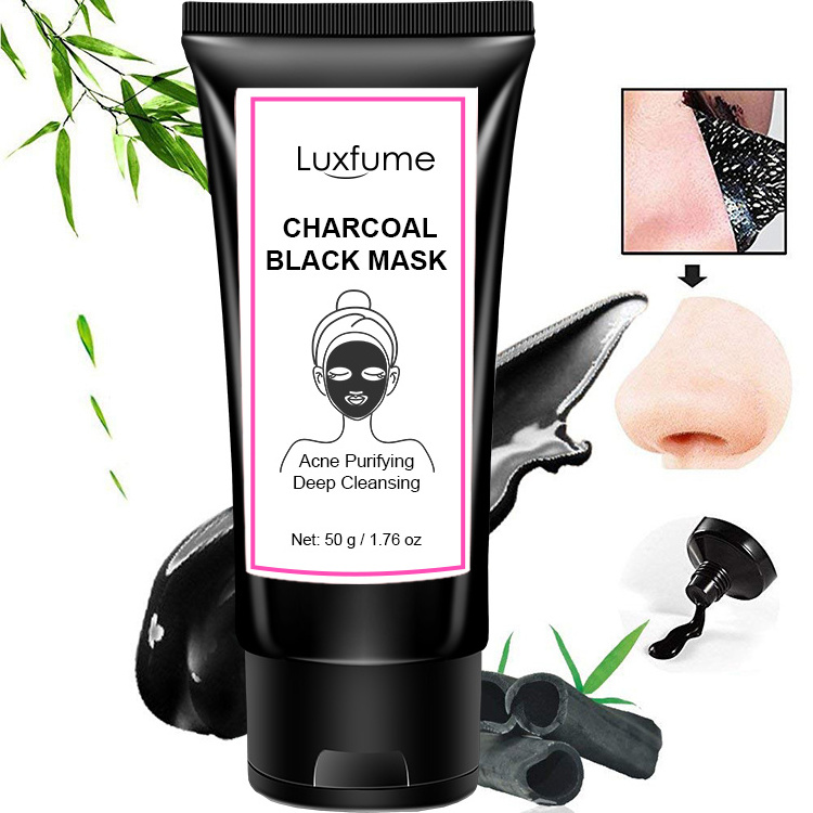 Factory Customized deep blackhead remover mask for Skin Pores Cleanse Private label active charcoal peel off masks with brush