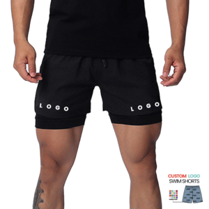 Casual Active Elastic Waist Sports Beach Short Workout Drawstring Swim Shorts For Men