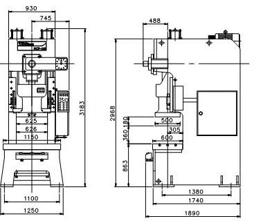 110ton steel sheet punching press machine