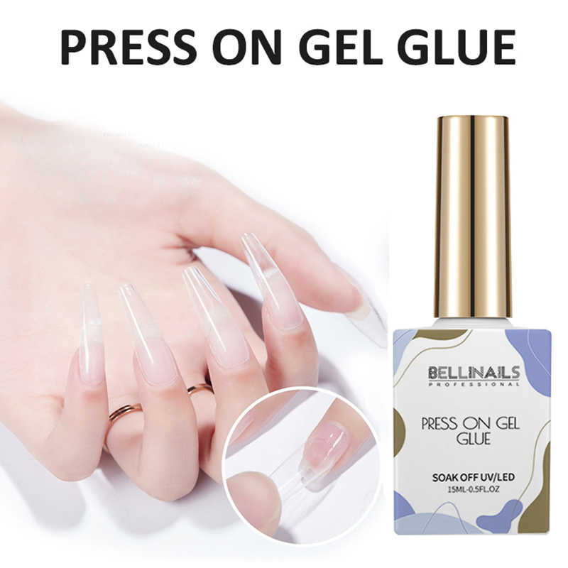 Bellinails High Quality Strong Adhesive Soak Off Uv Gel Nail Glue For Gel X Press On Gel Glue gummy base