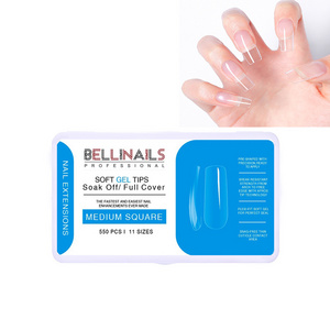 Bellinails Soft Gel Nail Extension Tips Glue Transparent Soft Gel Nail Tip