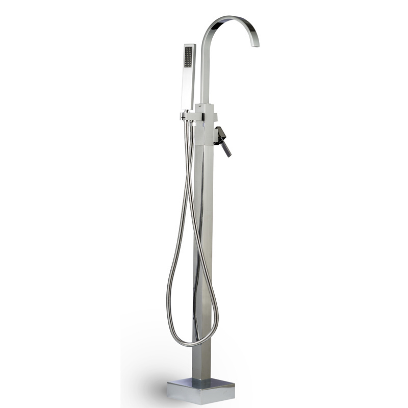 BS-23045 UPC European modern style floor mounted freestanding bathtub shower mixer faucet