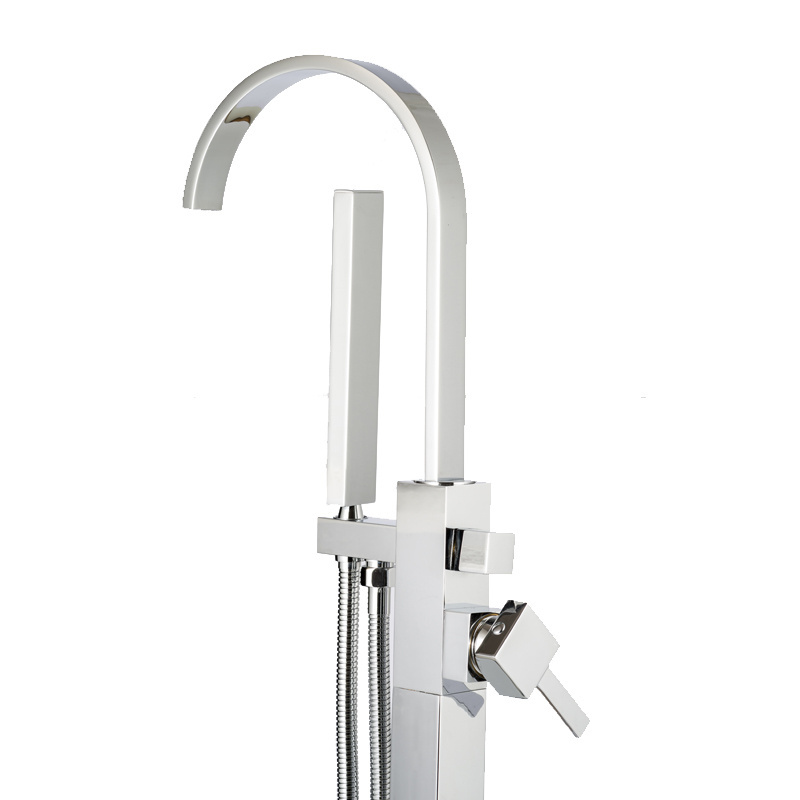 BS-23045 UPC European modern style floor mounted freestanding bathtub shower mixer faucet