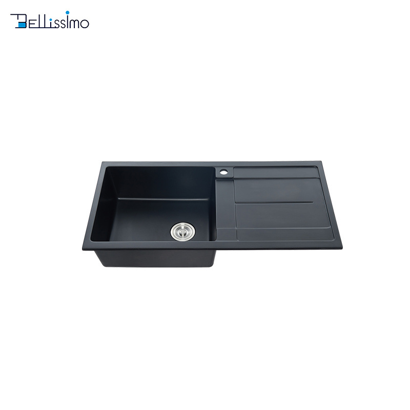 Ls-Cd02 Farm House Sample Available Heat Resistant Under Mount Single Bowl Quartz Sink Basin