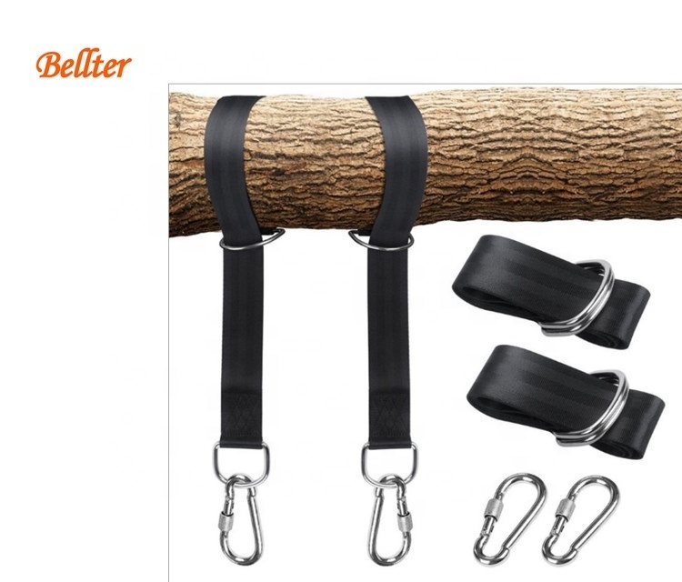 Tree Swing Hanging Kit Straps with Heavy Duty Locking Carabiners   Durable Outdoor Hammock Swing Rope