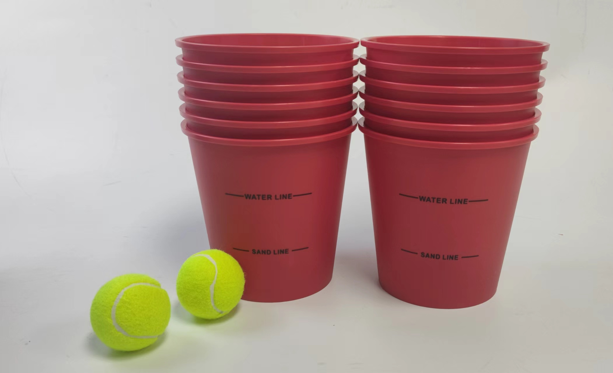 12 Buckets 4 Balls Outdoor Indoor Bucket Pong Game Set For Adults And Kids Bucket Ball