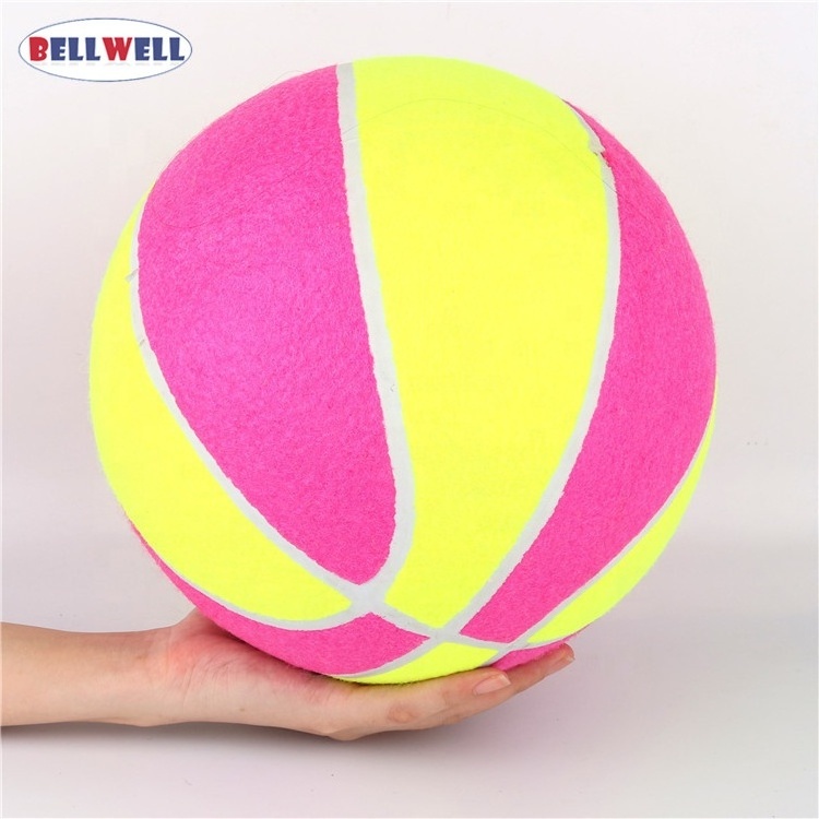 Wholesale Promotional Personalized Logo 5 Inch Black Color Pink Purple Orange Shine Jumbo Large Soft Touch Lawn Tennis Ball