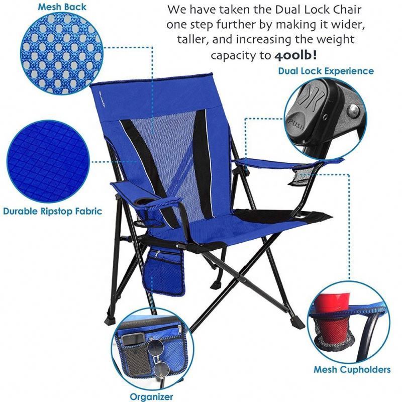 Camping Chair Ergonomic High Back Support 300lbs with Carry Bag Folding Quad Chair