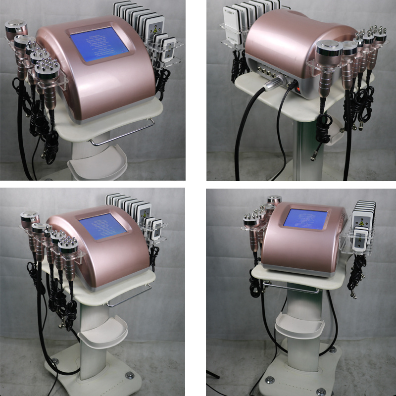 New Arrivals ! Pink 40K Ultrasonic Cavitation Machine Radio Frequency 6 in 1 Cavitation Machine with Lipo Laser