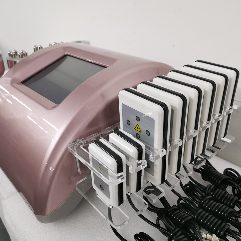 New Arrivals ! Pink 40K Ultrasonic Cavitation Machine Radio Frequency 6 in 1 Cavitation Machine with Lipo Laser