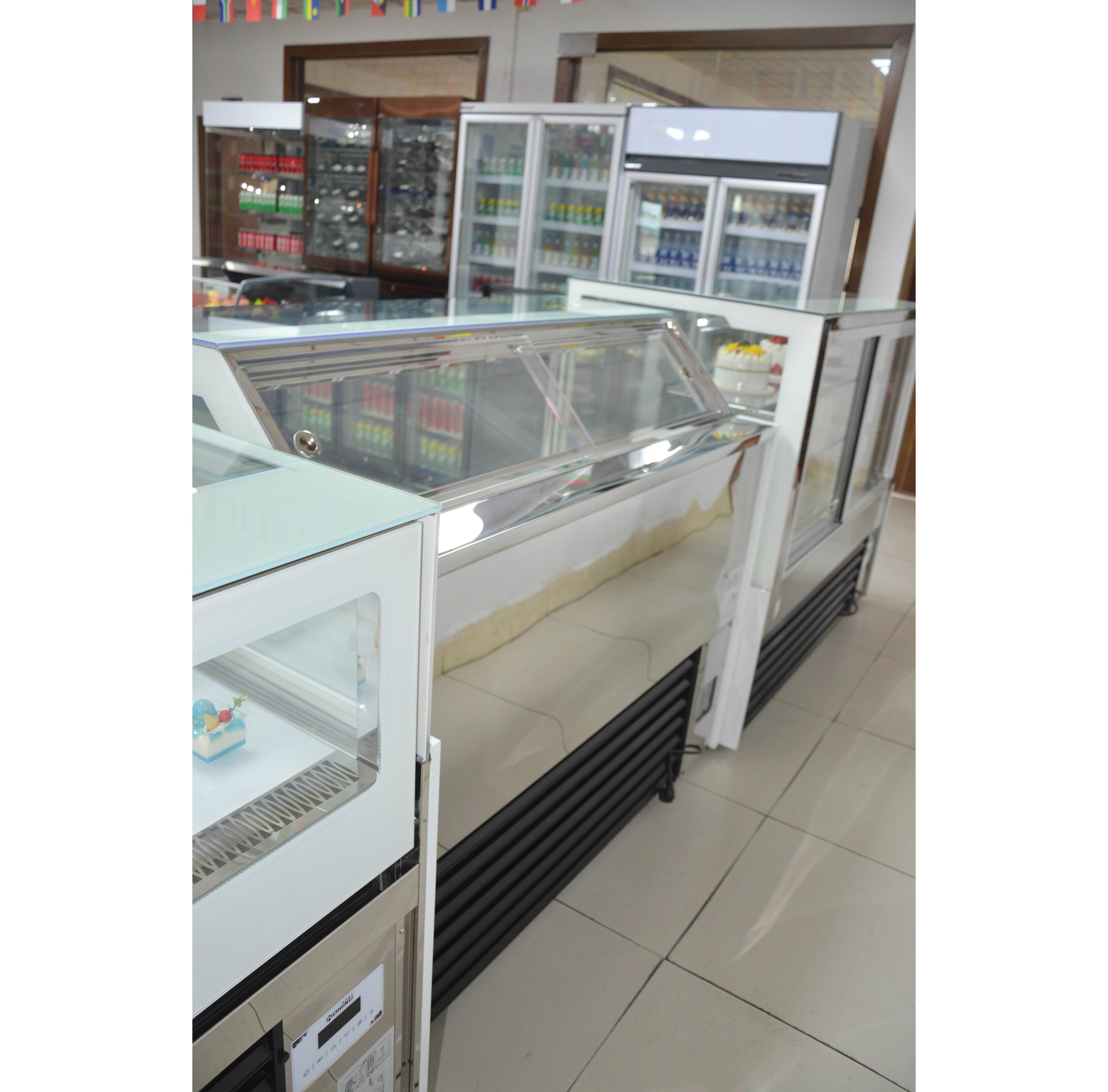 Belnor auroras commercial refrigeration air cooling salad bar refrigerator showcase 12 trays freezer display for ice cream