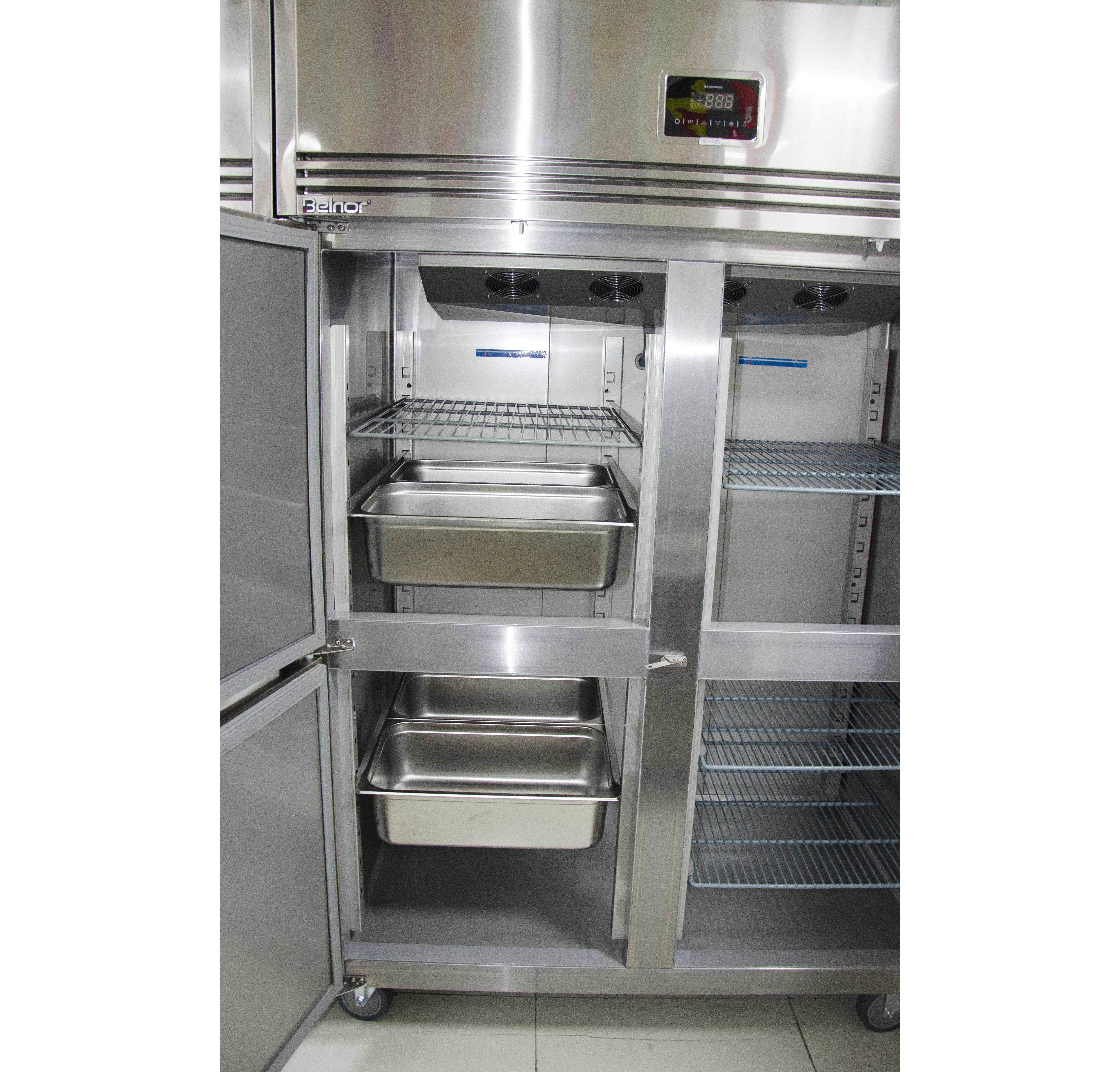 Belnor commercial four door upright stainless steel freezer  four door refrigerator stainless steel