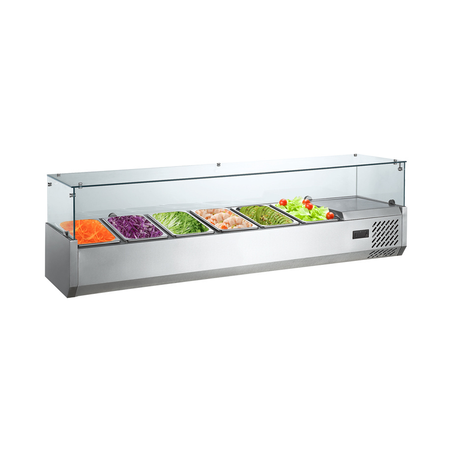 Belnor display  commercial refrigerator salad prep chiller small fruit salad bar display chiller